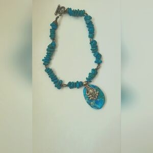 Turquoise Necklace Ocean Jasper Pendant